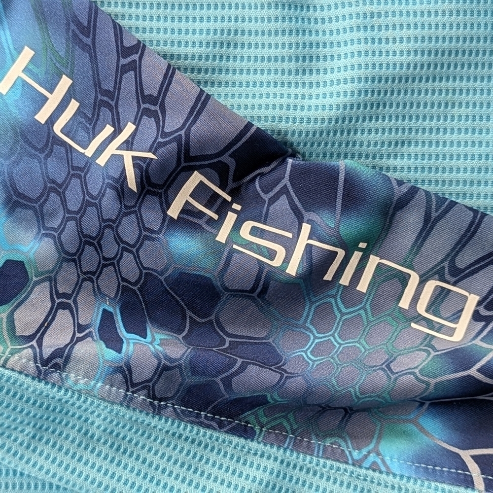 Huk Kryptek Pontus Performance Fishing Long Sleeve Shirt V-neck‎ Women's Sz L - Picture 5 of 8